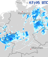 Niederschlagsbilder von Deutschland 08:35 UTC