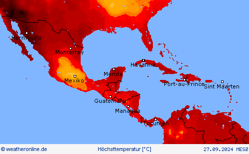 Höchsttemperatur Vorhersagekarten