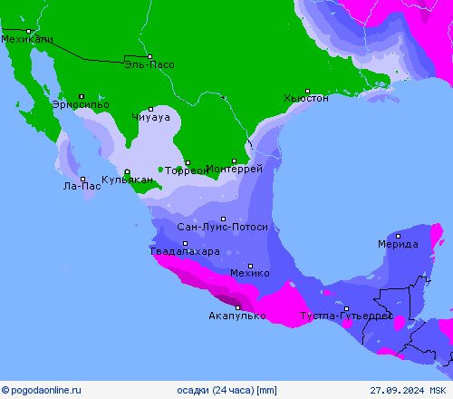 осадки (24 часа) пргностические карты